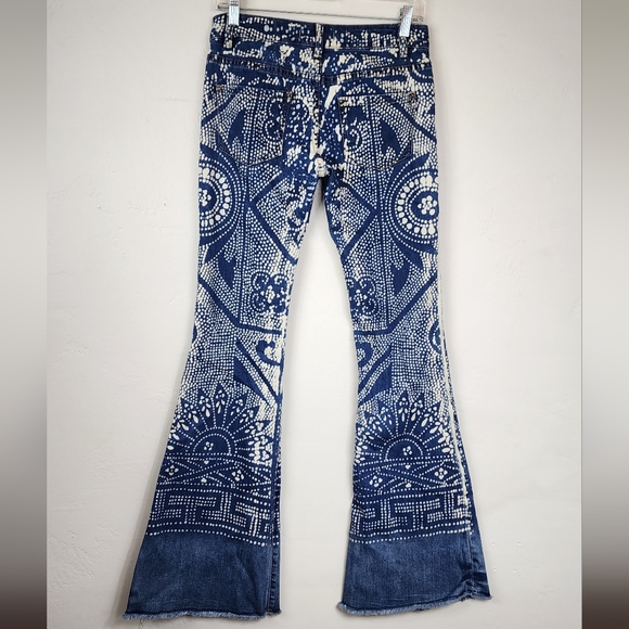Free People Discharged Bleached Bali Mantra Jean Flares - Picture 6 of 7
